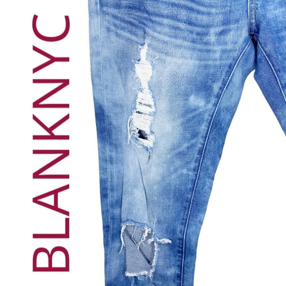 BLANKNYC Skinny Classique Distressed Busted Knee Jeans, Size 29 - Picture 3 of 10
